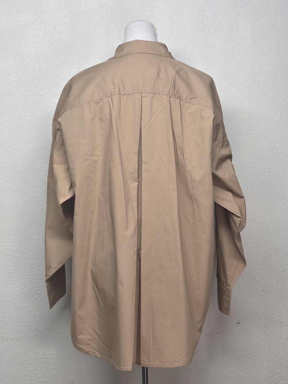 Maeve by Anthropologie Taupe Button Up Oversized Blouse Sz 1X - Picture 7 of 13